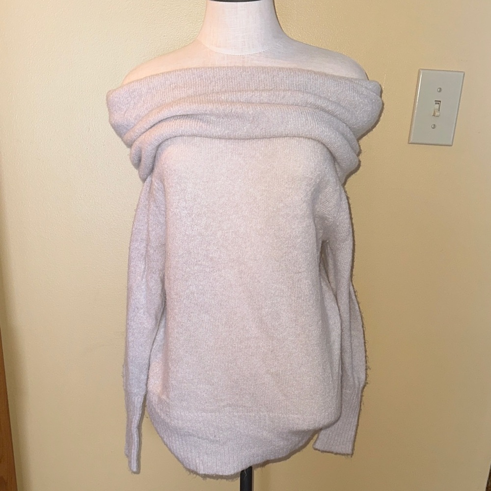 Express Off-Shoulder Sweater in Soft Cream
